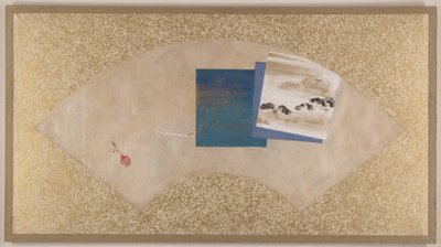 Trois paysages, fin du 19e siècle (peinture en éventail montée en feuille d