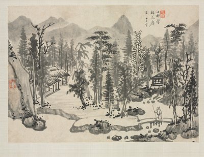 Album de paysages dans divers styles: Paysage après Wu Zhen - Zha Shibiao