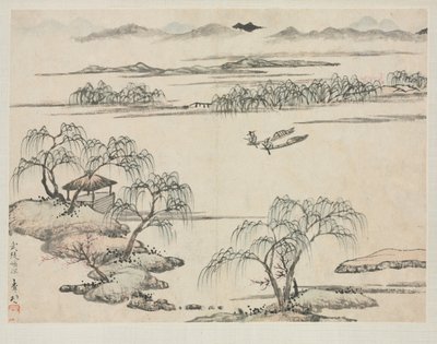 Album de paysages dans divers styles : Le ruisseau de Wuling, 1684 - Zha Shibiao