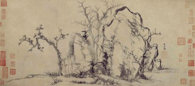 Rochers élégants et arbres clairsemés - Zhao Mengfu