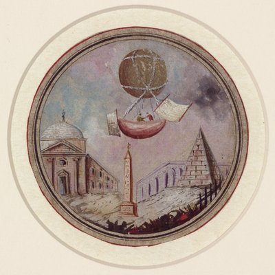 Une catastrophe de montgolfière précoce, vers 1785 - Frederick (attr. to) Barnard
