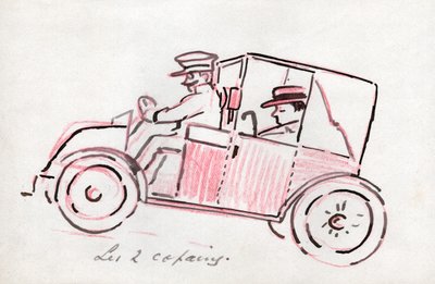 Voiture avec chauffeur, vers 1910 - . .