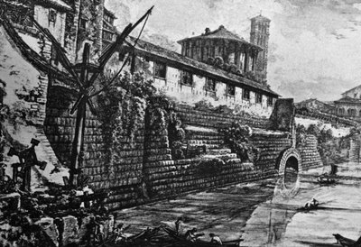 Cloaca Maxima et Temple de Vesta ou Hercule Victor, gravure de Giovanni Battista Piranesi (1720-1778), Italie - William Walcutt