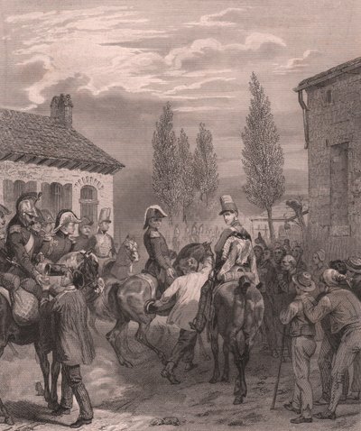 Armée française entrant en Belgique, août 1831, gravure sur acier sur papier de Chine - William Walcutt