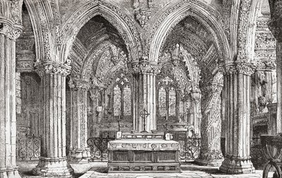Intérieur de la chapelle de Rosslyn, Roslin, Midlothian, Écosse - . .