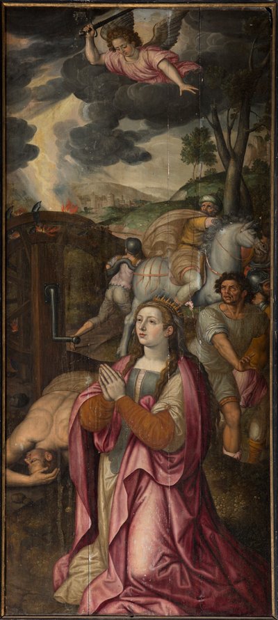 Église paroissiale (Parochiekerk Sint-Walburga). Triptyque. - . .