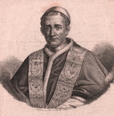 Portrait du pape Grégoire XVI (1765-1846), eau-forte et burin, d