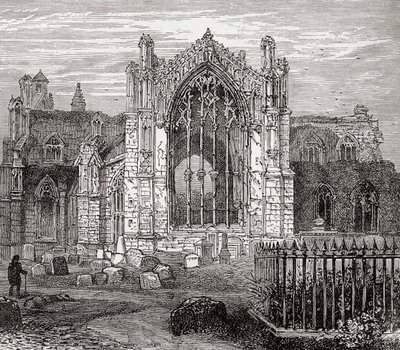 Abbaye de St Mary, Melrose, Roxburghshire, Scottish Borders, Écosse - . .