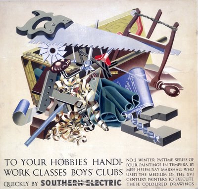 À vos loisirs, cours de bricolage, clubs de garçons, affiche SR - Ferdinand Georg Waldmuller