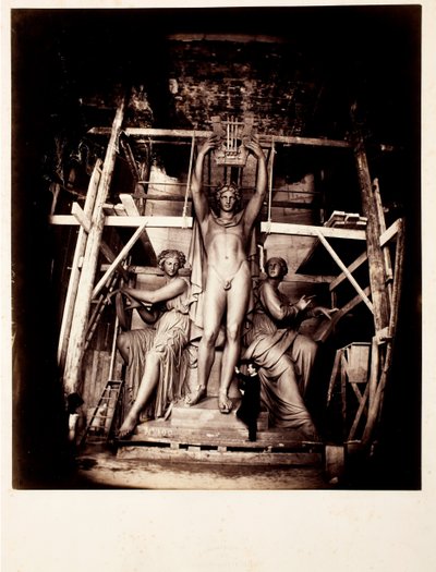 Sculpteur Aimé Millet avec Apollon couronnant la danse et la poésie, modèle en plâtre grandeur nature pour bronze - Delmaet and Durandelle