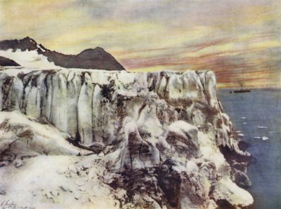 Spitzbergen, Vue de la côte rocheuse - after A. Langfier