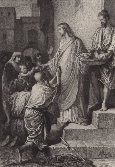Aumône - after Albert Robida