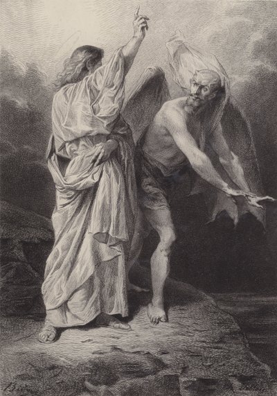 Christ tenté par le diable - after Albert Robida