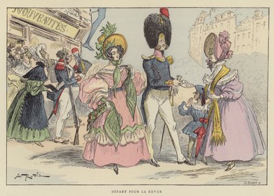 Départ pour la revue - after Albert Robida