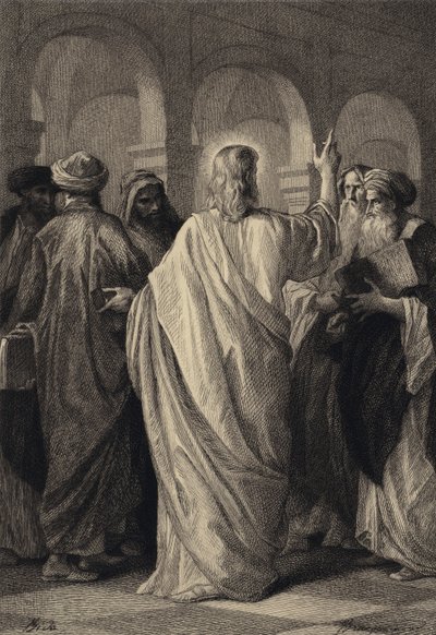 Jésus converse avec les docteurs - after Albert Robida