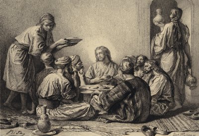 Jésus mange avec les publicains et les pécheurs - after Albert Robida