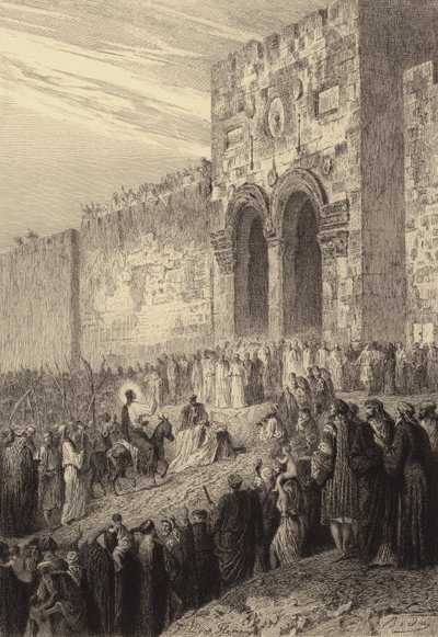 Jésus entrant à Jérusalem - after Albert Robida
