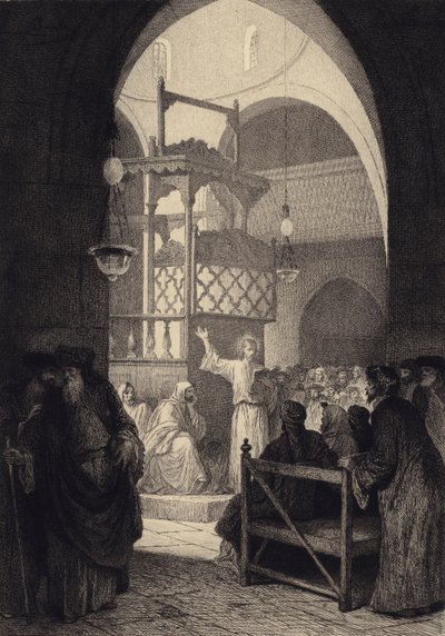 Jésus dans la synagogue - after Albert Robida