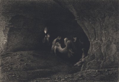 Jésus déposé dans le sépulcre - after Albert Robida