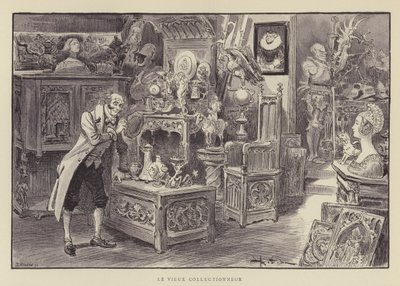 Le vieux collectionneur - after Albert Robida