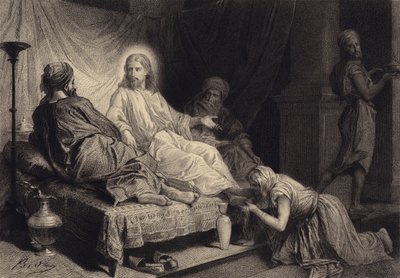 Madeleine aux pieds de Jésus - after Albert Robida