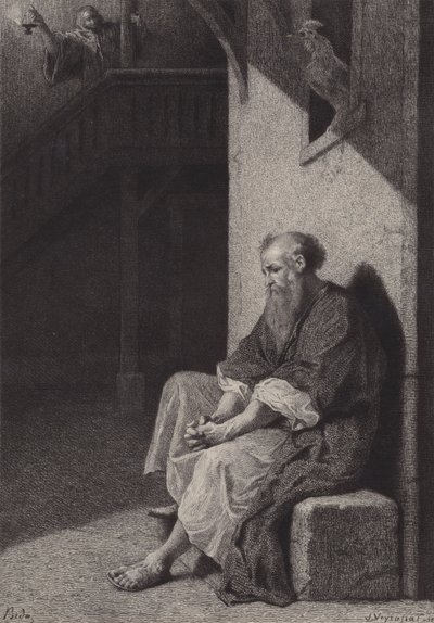 Le repentir de Pierre - after Albert Robida