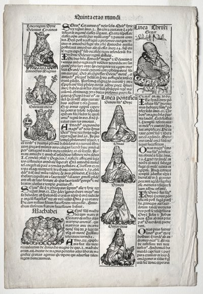 Page généalogique ; publiée dans la Chronique de Nuremberg par Hartmann Schedel - after Augustin Pajou