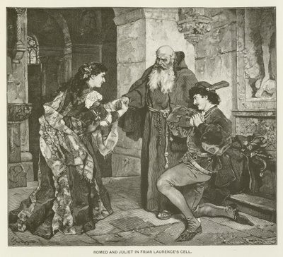 Roméo et Juliette dans la cellule de Frère Laurence - after Carl Ludwig Friedrich Becker