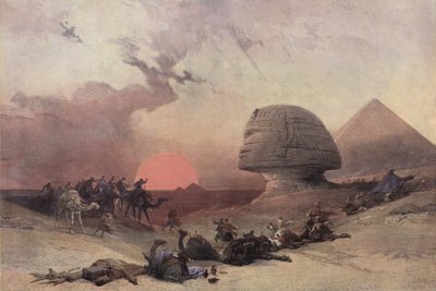 La Pyramide de Khéops et le Sphinx, près de Gizeh, Égypte - after David Roberts