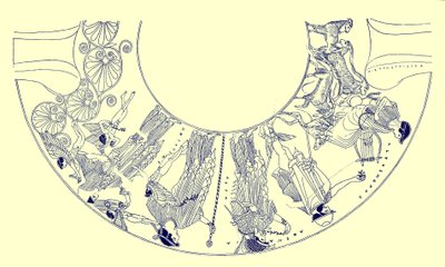 Le Jugement de Pâris, illustration des Peintures de vases grecs par J. E. Harrison et D. S. MacColl, publié en 1894 - after English School