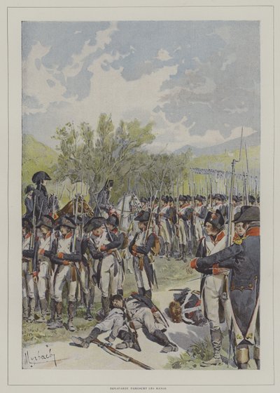 Bonaparte passant parmi les rangs de son armée - after Felicien baron de Myrbach Rheinfeld