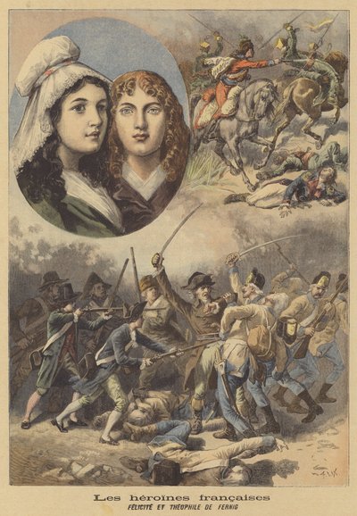 Héroïnes françaises : Félicité et Théophile de Fernig - after Frederic Theodore Lix