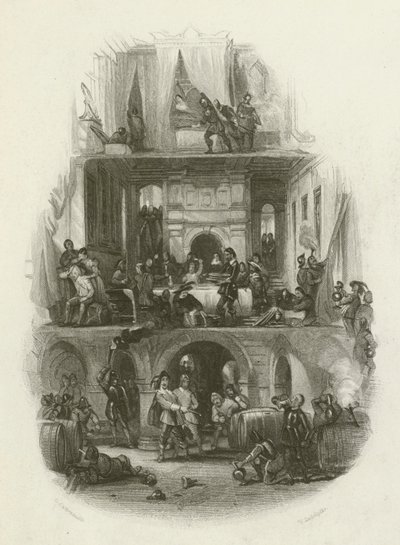 De nombreuses belles demeures furent pillées et dévastées - after George Cattermole