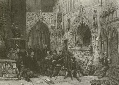 Soldat Puritain prêchant - after George Cattermole