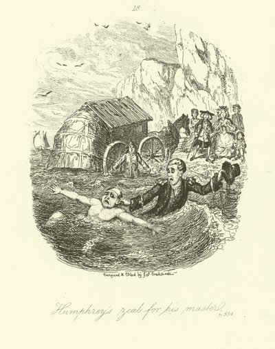 Illustration pour Humphry Clinker de Tobias Smollett - after George Cruikshank
