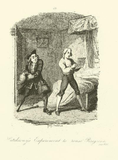 Illustration pour Peregrine Pickle de Tobias Smollett - after George Cruikshank