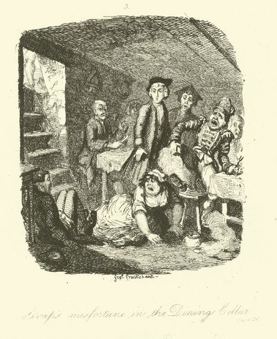 Illustration pour Roderick Random de Tobias Smollett - after George Cruikshank