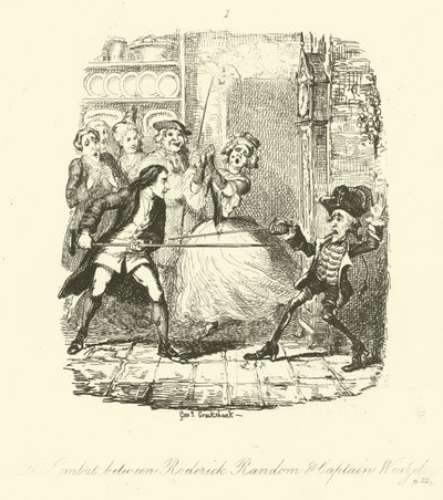 Illustration pour Roderick Random de Tobias Smollett - after George Cruikshank