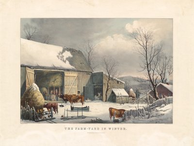 La cour de ferme en hiver - after George Henry Durrie
