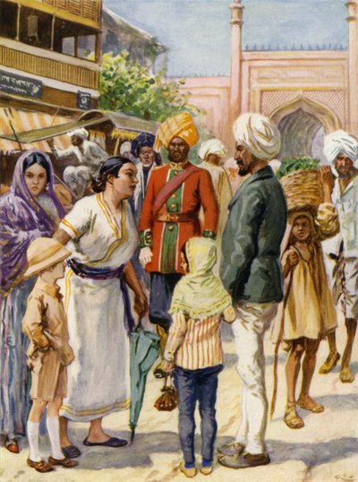 Dans un bazar indien - after Gordon Frederick Browne
