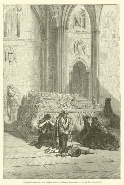 Tombeau de Ferdinand et Isabelle, dans la cathédrale de Grenade - Gustave after Dore