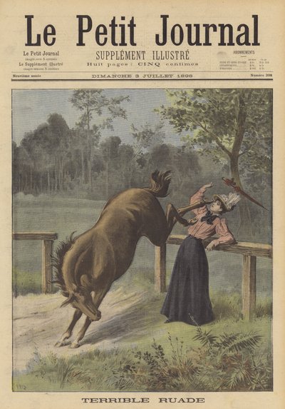 Une femme frappée par un cheval - after Henri Meyer
