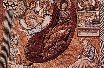Reproduction de la mosaïque de la Nativité dans le Baptistère, Florence - after Italian School