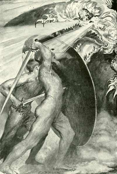 Les deux guerriers se tenaient derrière le bouclier de fer - after John Henry Frederick Bacon