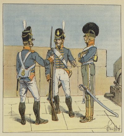 Artillerie anglaise, À pied, À cheval - after Louis Charles Bombled