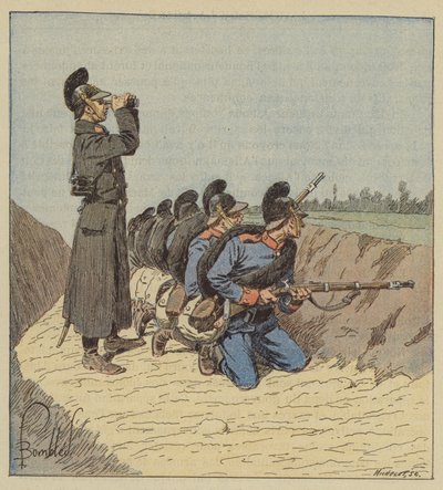 Bavarois dans la tranchée - after Louis Charles Bombled