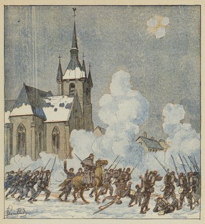 Défense de Patay par le 75e mobiles - after Louis Charles Bombled
