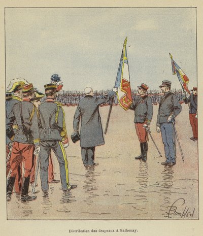 Distribution des drapeaux à Sathonay - after Louis Charles Bombled