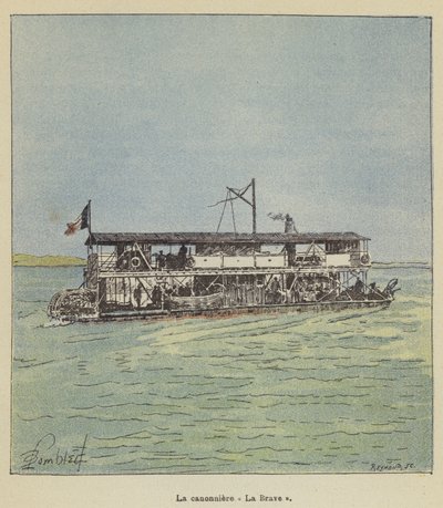 La canonnière La Brave - after Louis Charles Bombled