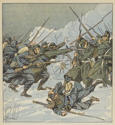La compagnie Boudot, du 11e chasseurs, court sur une batterie allemande - after Louis Charles Bombled